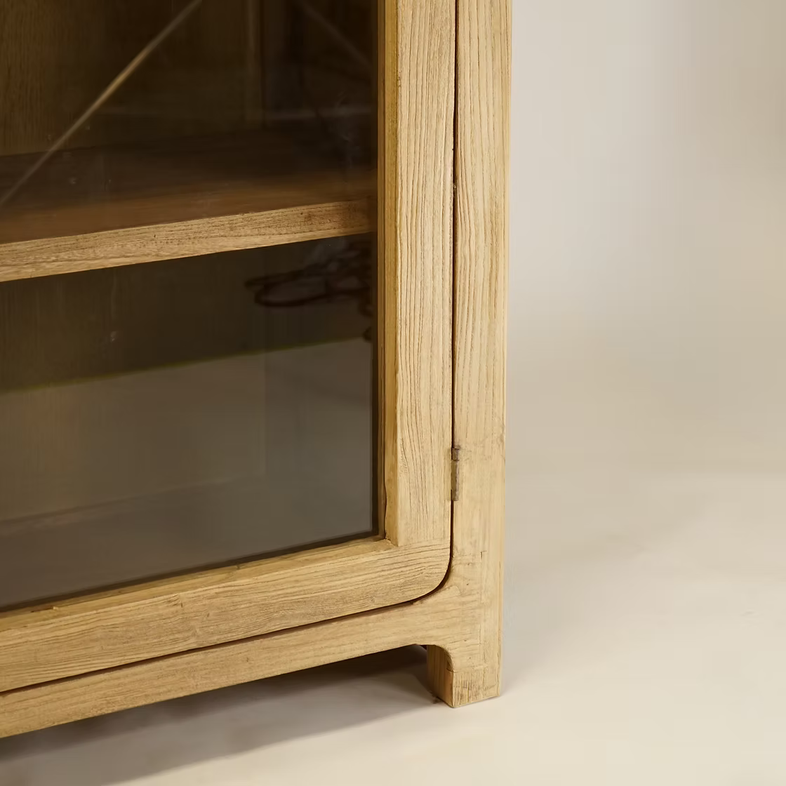Rue Reclaimed Wood Glass Cabinet