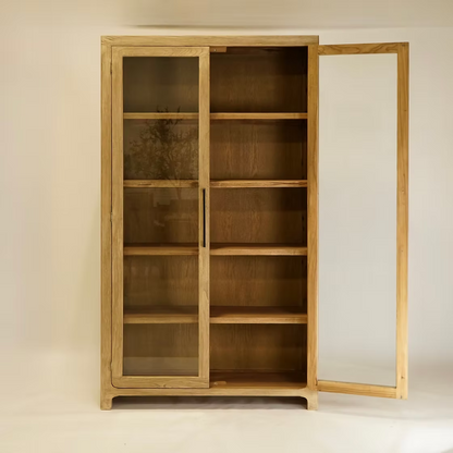 Rue Reclaimed Wood Glass Cabinet