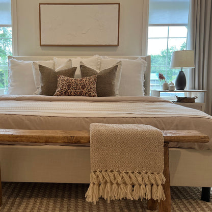 Alic Vintage Elm Wood Bench - Natural