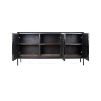 Derek Three Door Dresser - Charcoal
