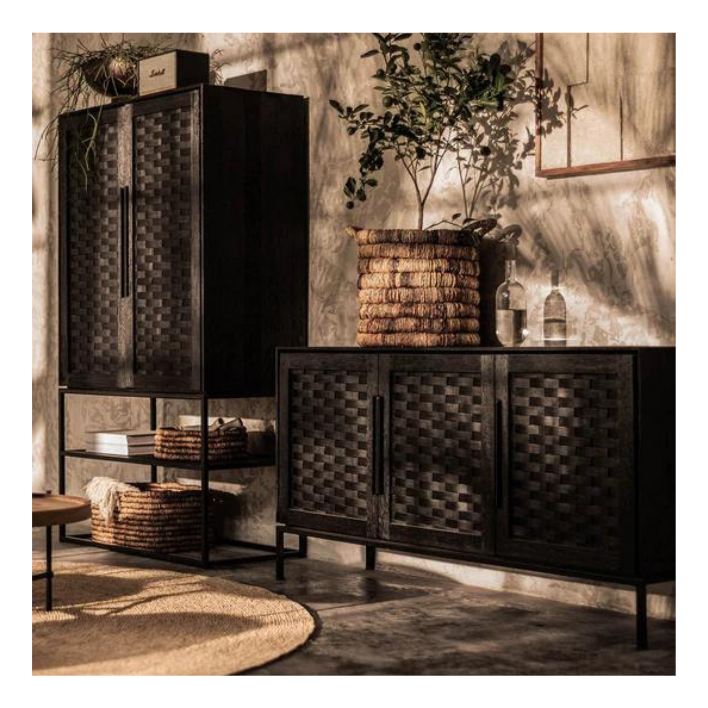 Derek Three Door Dresser - Charcoal