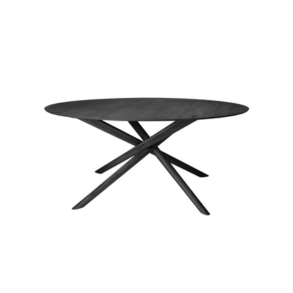 Mikado Dining Table - Round Oak Black