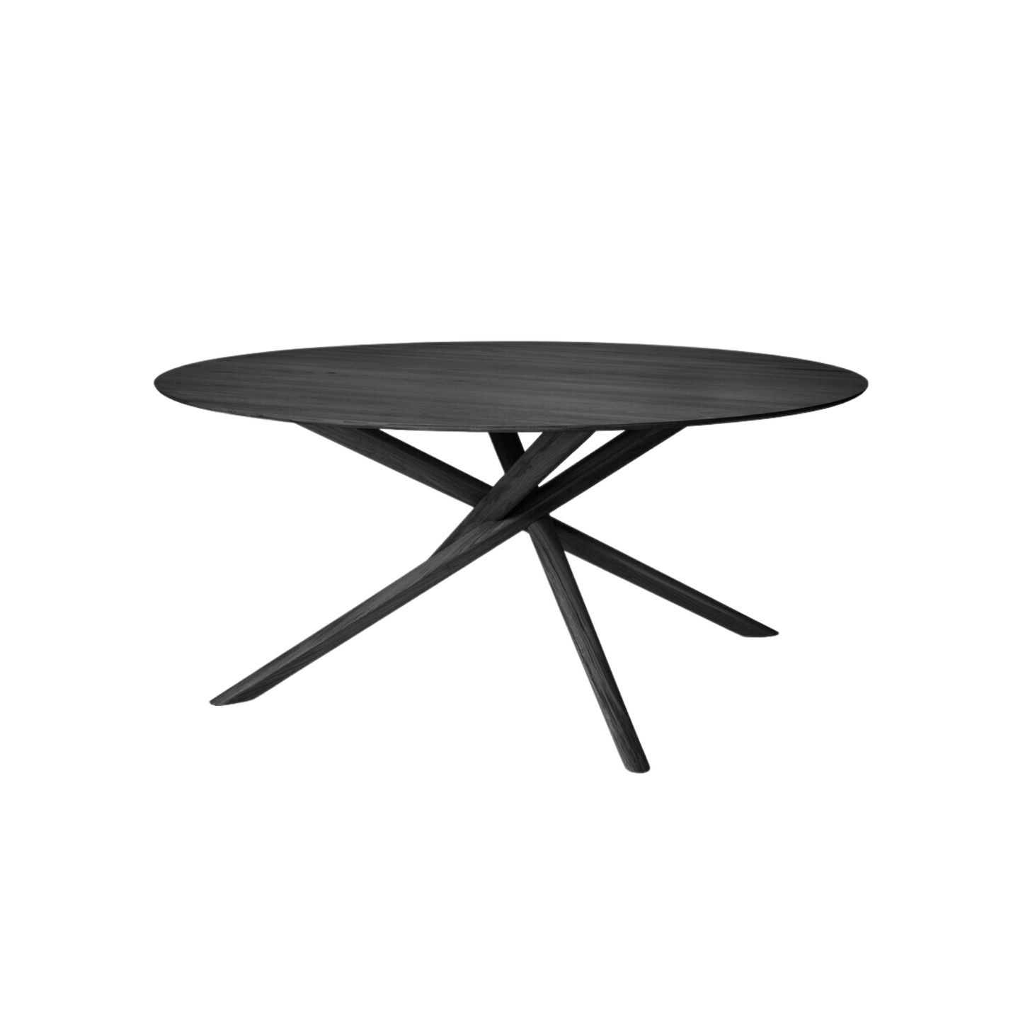 Mikado Dining Table - Round Oak Black