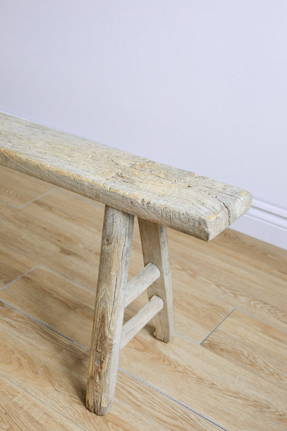 Alic Vintage Elm Wood Bench - Natural