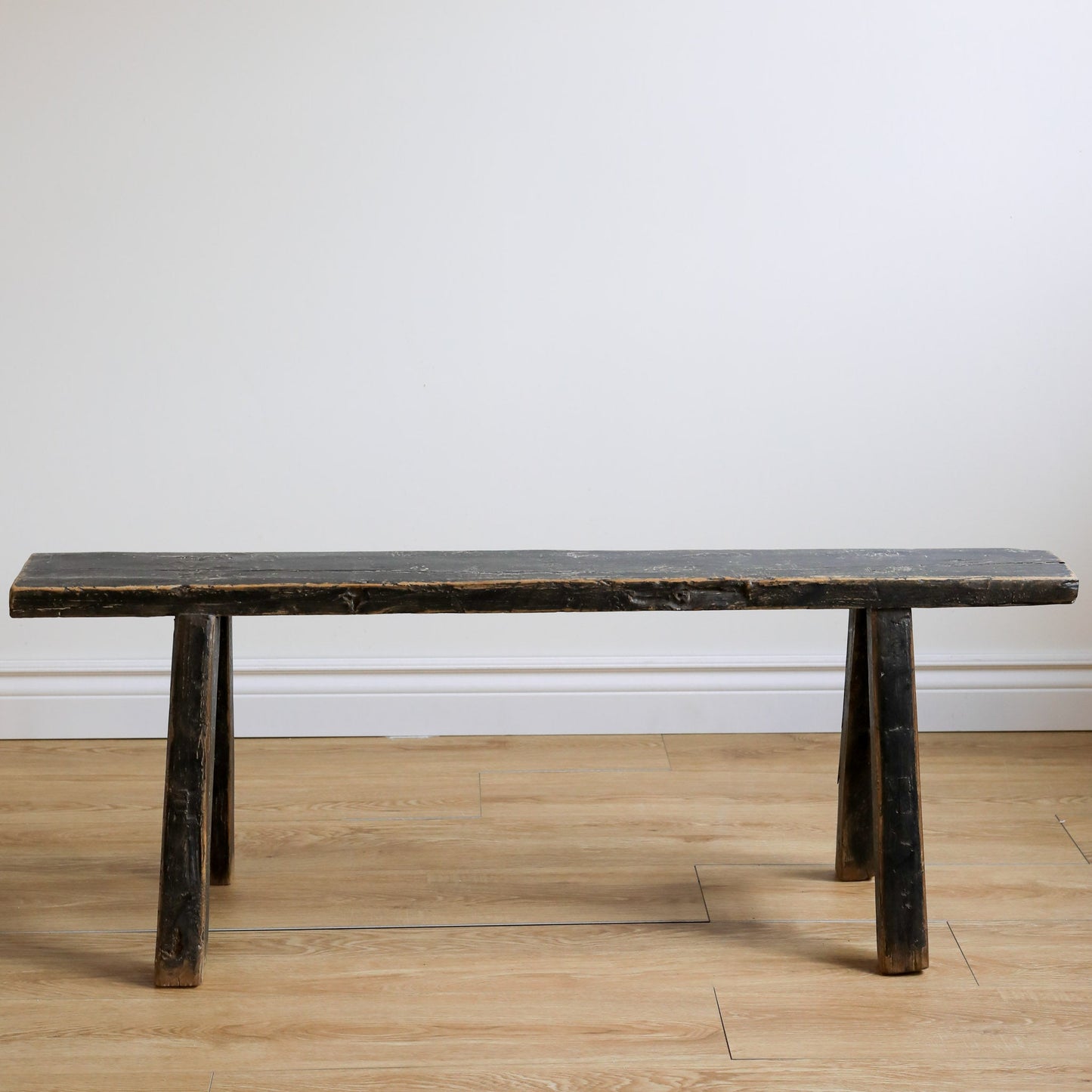 Alic Vintage Elm Wood Bench - Black