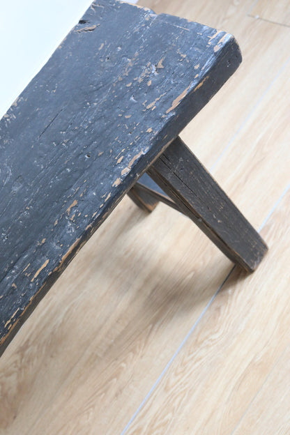 Alic Vintage Elm Wood Bench - Black