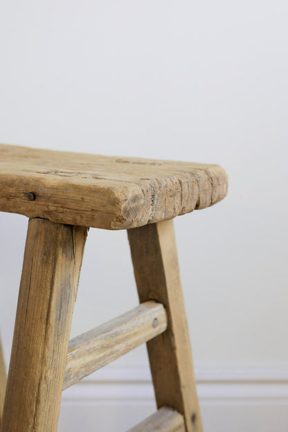 Mabel Vintage Elm Wood Accent Table/Stool - Natural