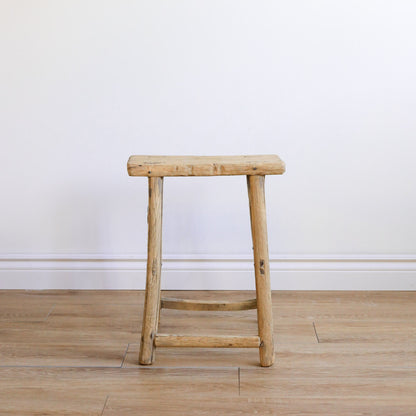 Mabel Vintage Elm Wood Accent Table/Stool - Natural