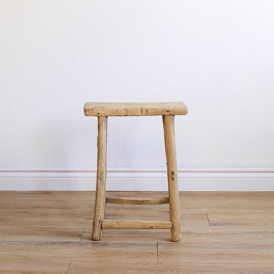 Mabel Vintage Elm Wood Accent Table/Stool - Natural