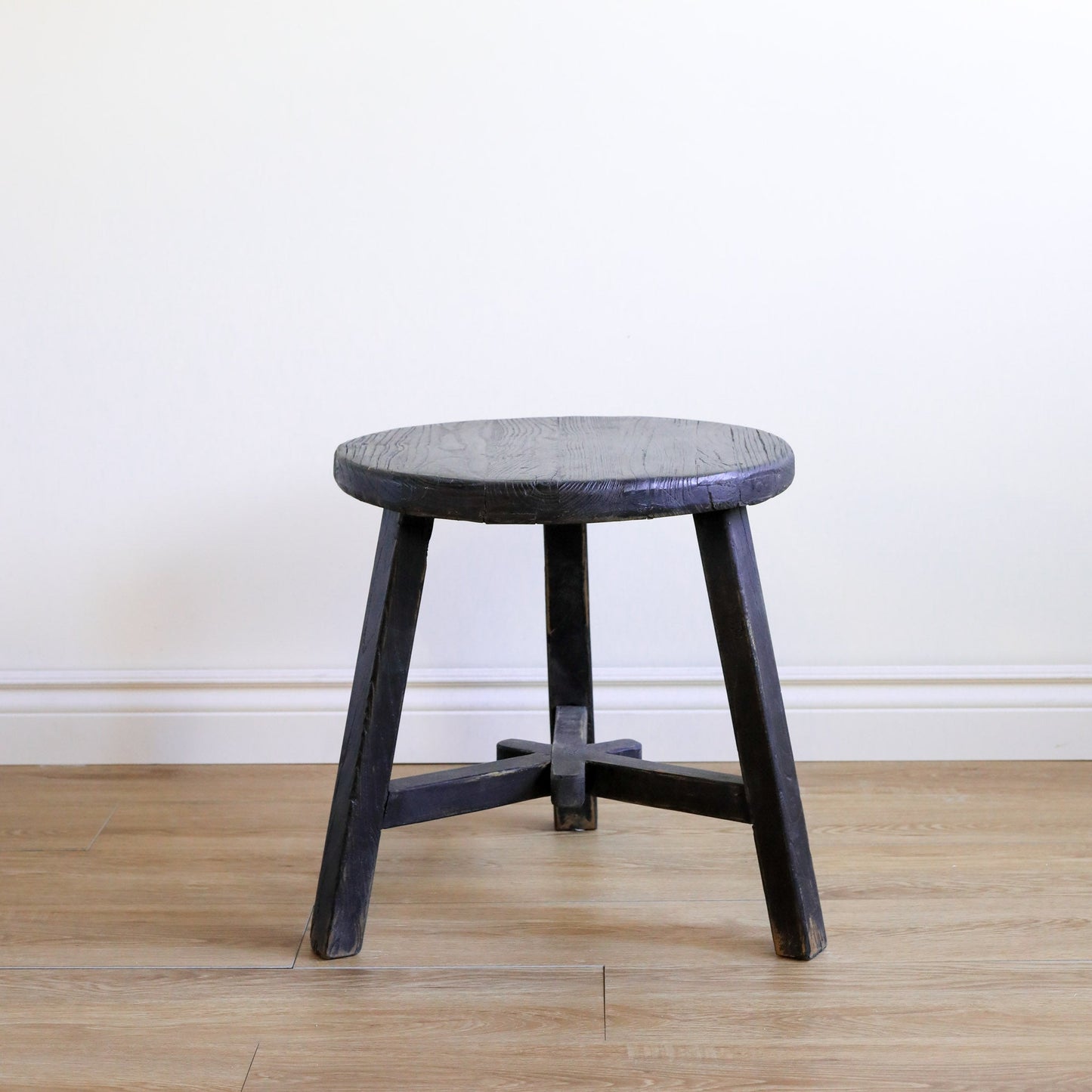 Dobbie Reclaimed Elm Wood Side Table - Black