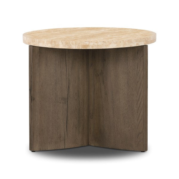 Tori Accent Table - Travertine