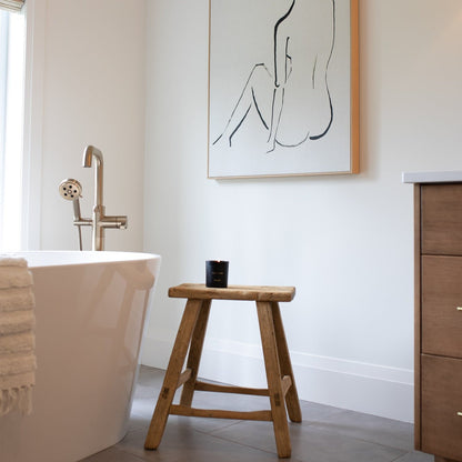 Mabel Vintage Elm Wood Accent Table/Stool - Natural